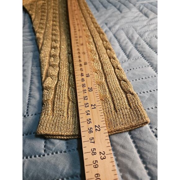 Outlander Studio Vintage Gold Sparkly Cardigan Sweater Vintage Made In Hong Kong - Picture 6 of 14